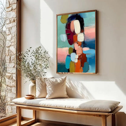 Abstract Figurative Impasto Oil Painting – Mosaic Of Thoughts