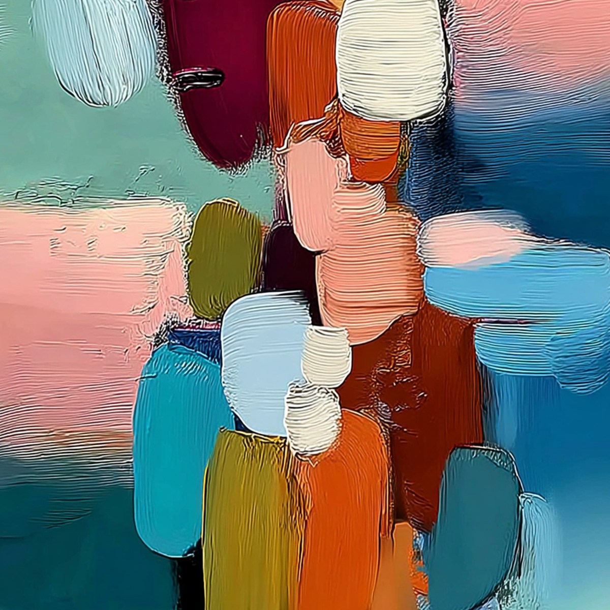 Mosaic Of Thoughts – Figurative Impasto Oil Painting, view 5