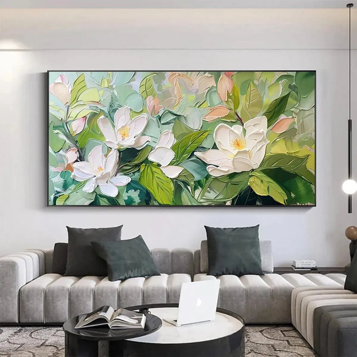 Magnolia Blossoms – Magnolia Impasto Painting, view 3