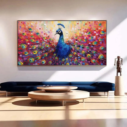 Majestic Peacock – Tree Oil Painting, view 2