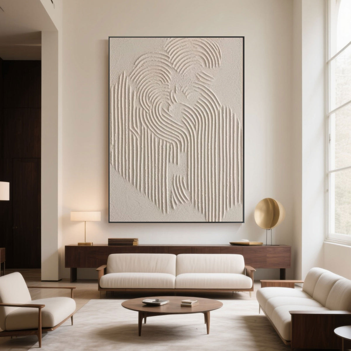 Beige Textured Abstract Minimalist Painting XXVI - hand-painted abstract forms - image 5
