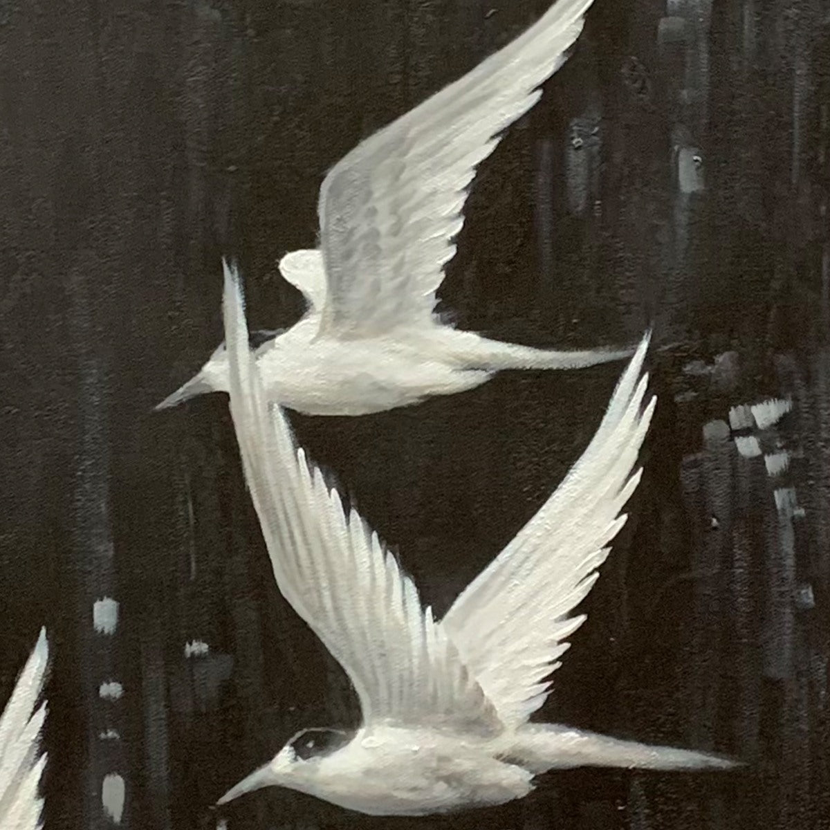 Night Flight – Bird Textured Oil Painting, view 3