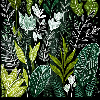 Nocturnal Garden – Floral Painting, view 3