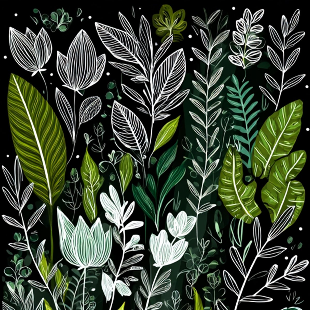 Nocturnal Garden – Floral Painting, view 5