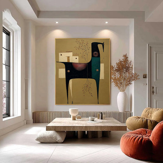 Nomad'S Haven – Wabi-Sabi Animal Impasto Oil Painting, view 2