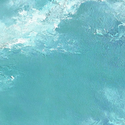 Ocean Dive hand-painted turquoise and teal textured beach scene painting rolled canvas option