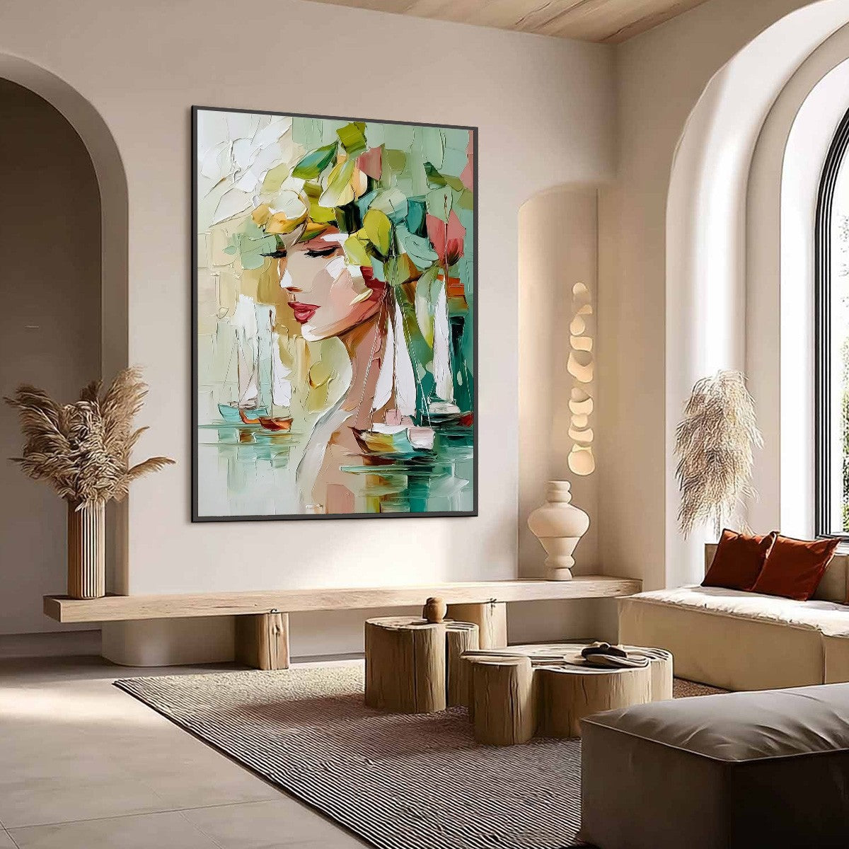 Figurative Impasto Oil Painting – Ocean'S Muse