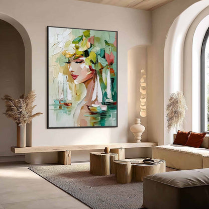 Figurative Impasto Oil Painting – Ocean'S Muse