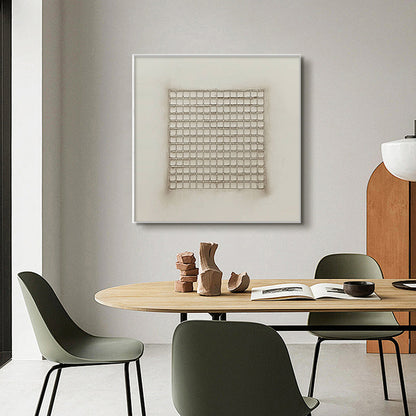 Ordered Chaos – Wabi-Sabi Geometric Oil Painting, view 5