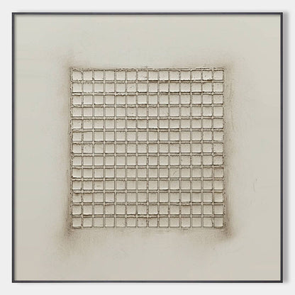Ordered Chaos – Wabi-Sabi Geometric Oil Painting, view 1