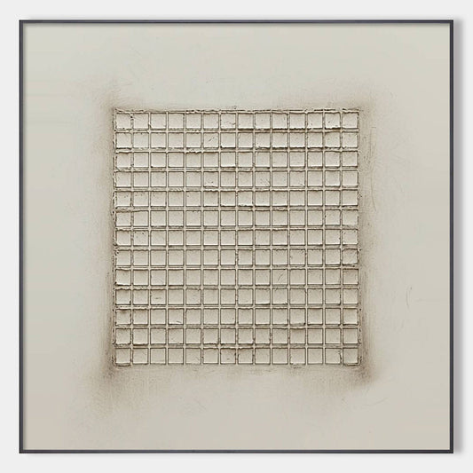 Ordered Chaos – Wabi-Sabi Geometric Oil Painting, view 1