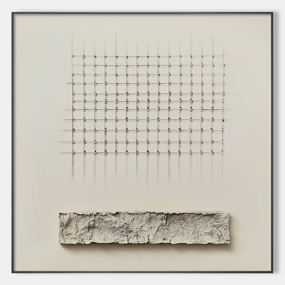 Order & Texture – Wabi-Sabi Geometric Acrylic Painting, view 1