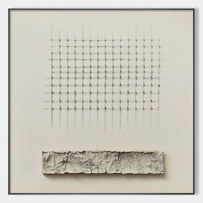 Order & Texture – Wabi-Sabi Geometric Acrylic Painting, view 1
