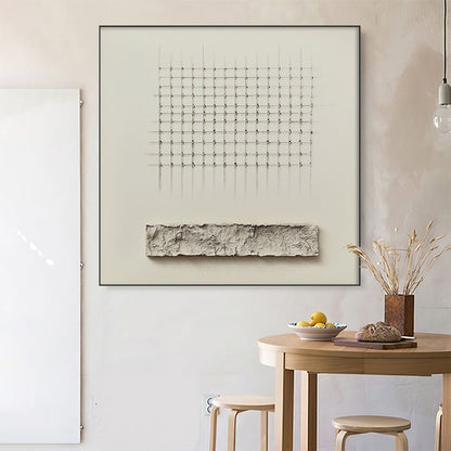 Order & Texture – Wabi-Sabi Geometric Acrylic Painting, view 3