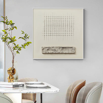 Order & Texture – Wabi-Sabi Geometric Acrylic Painting, view 5