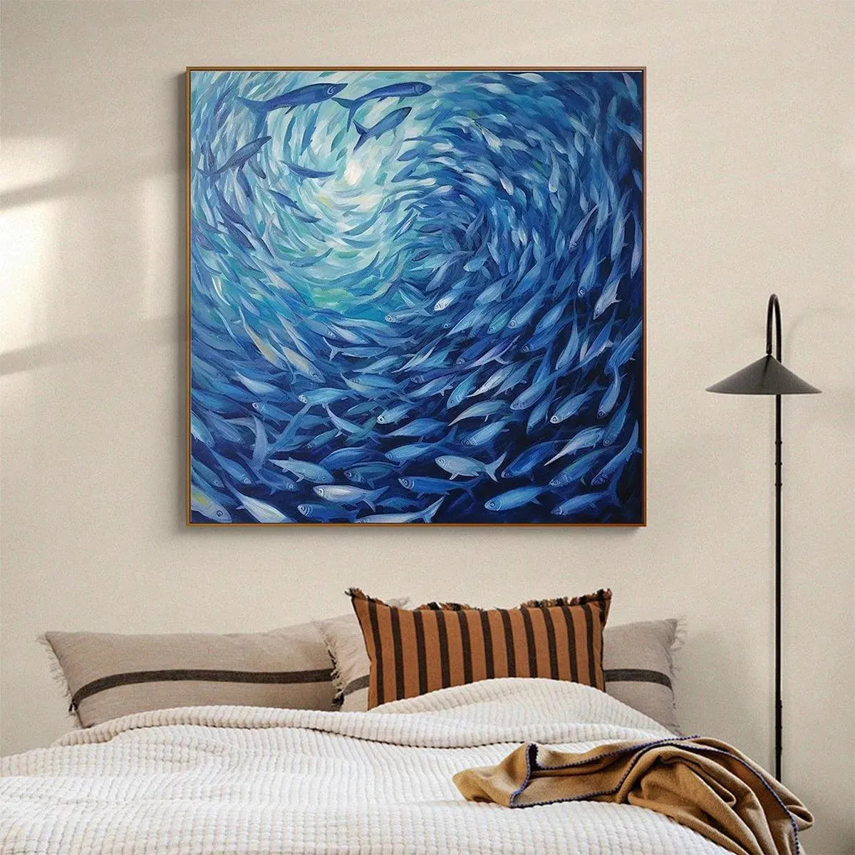 Blue Animal Oil Painting – Oceanic Whirl
