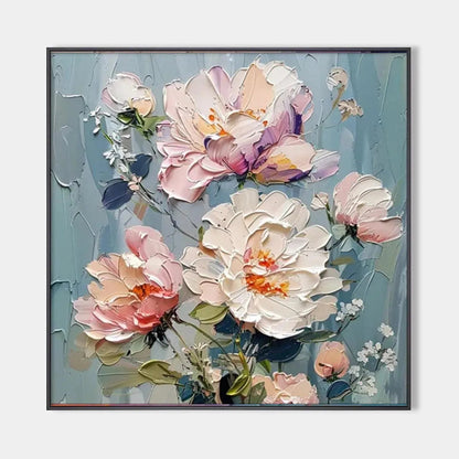 Pastel Peonies – Peony Impasto Painting, view 1
