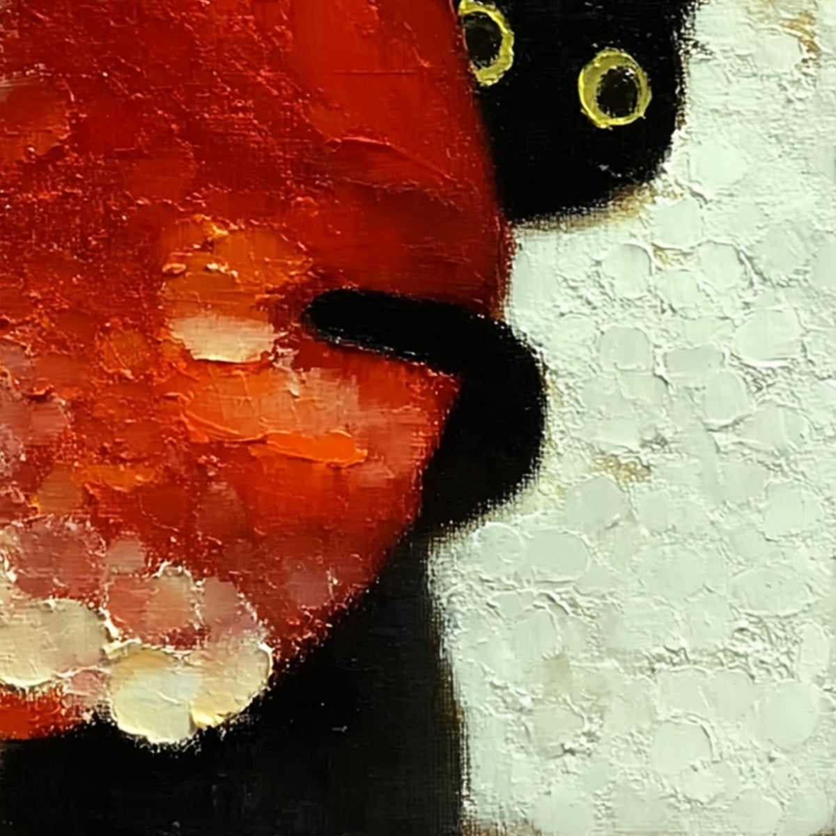 Peekaboo – Cat Impasto Oil Painting, view 3