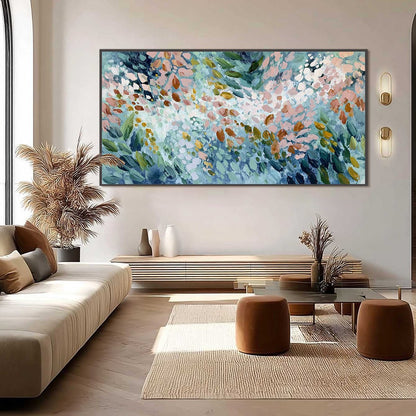 Colorful Abstract Floral Impasto Painting – Petal Cascade