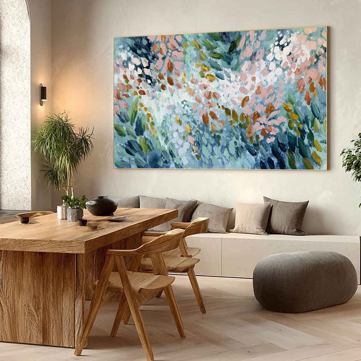 Colorful Abstract Floral Impasto Painting – Petal Cascade