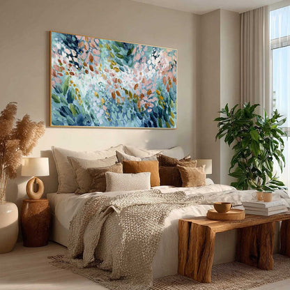 Colorful Abstract Floral Impasto Painting – Petal Cascade