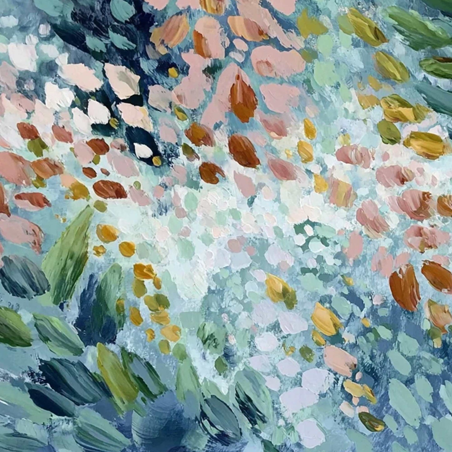 Petal Cascade – Floral Impasto Painting, view 3