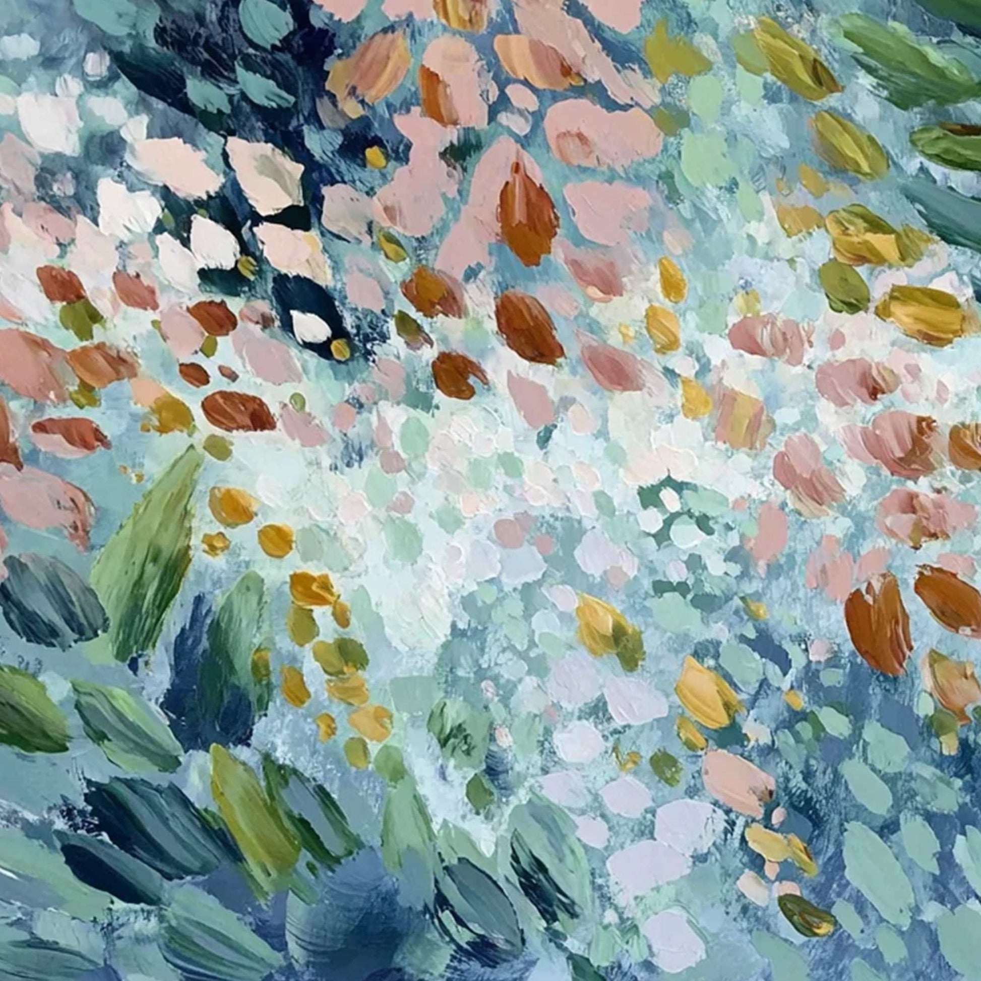 Petal Cascade – Floral Impasto Painting, view 3