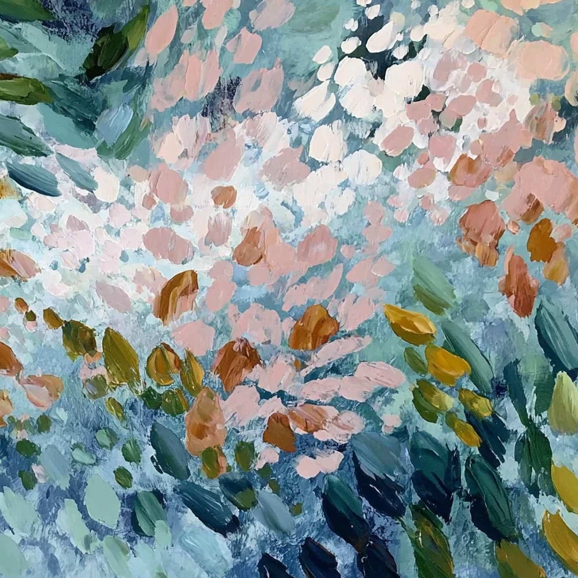 Petal Cascade – Floral Impasto Painting, view 5
