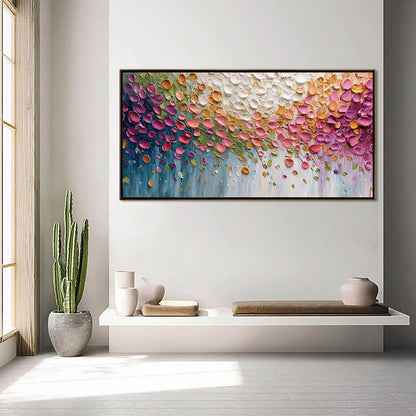 Petal Cascade – Floral Impasto Painting, view 4