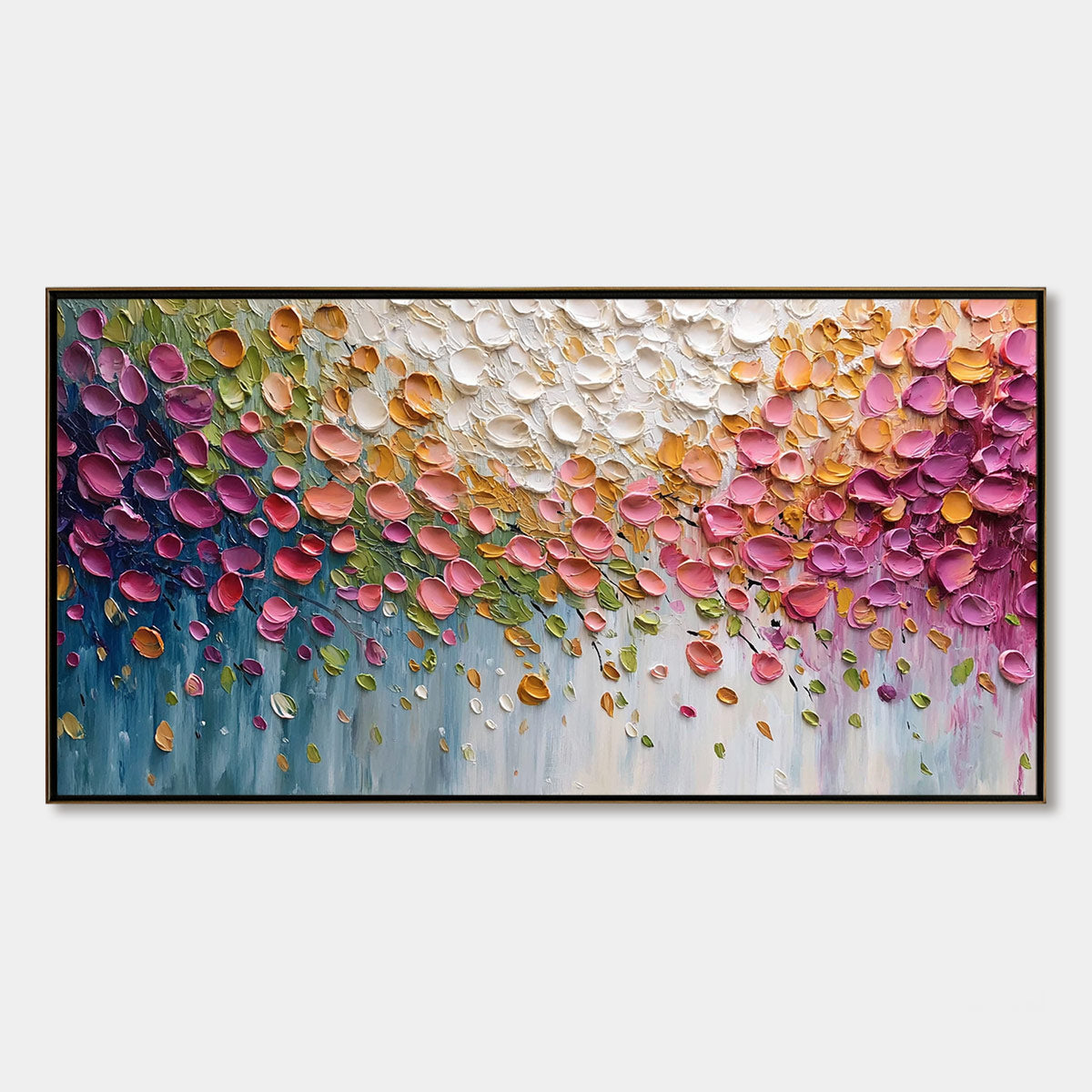 Petal Cascade – Floral Impasto Painting, view 1