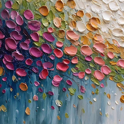 Petal Cascade – Floral Impasto Painting, view 3