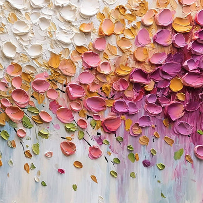 Petal Cascade – Floral Impasto Painting, view 5