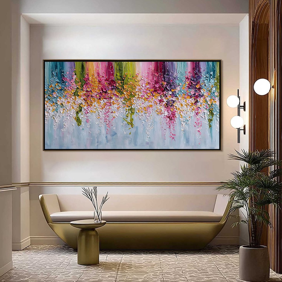 Petal Rain – Floral Impasto Painting, view 2
