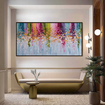 Petal Rain – Floral Impasto Painting, view 2