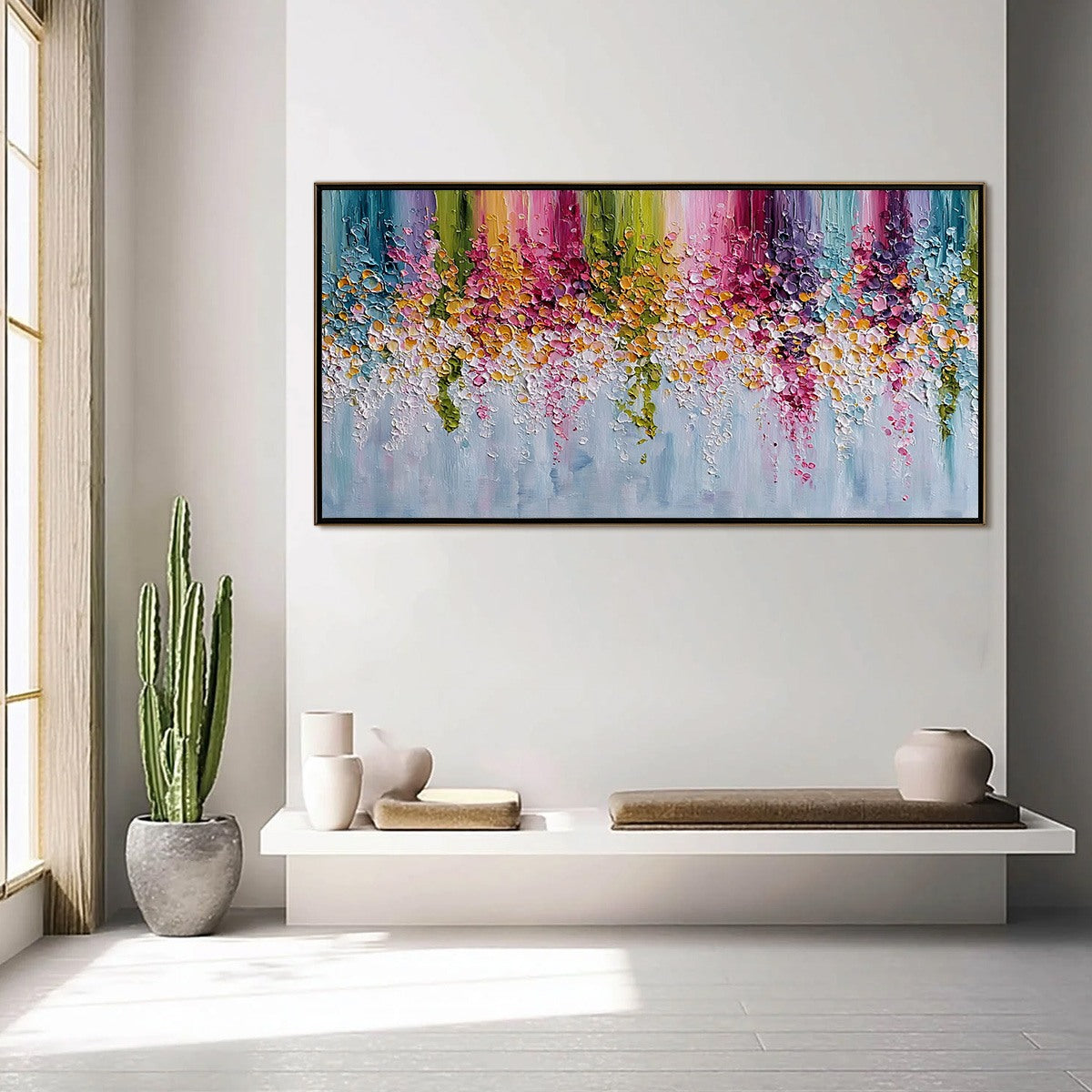 Petal Rain – Floral Impasto Painting, view 4