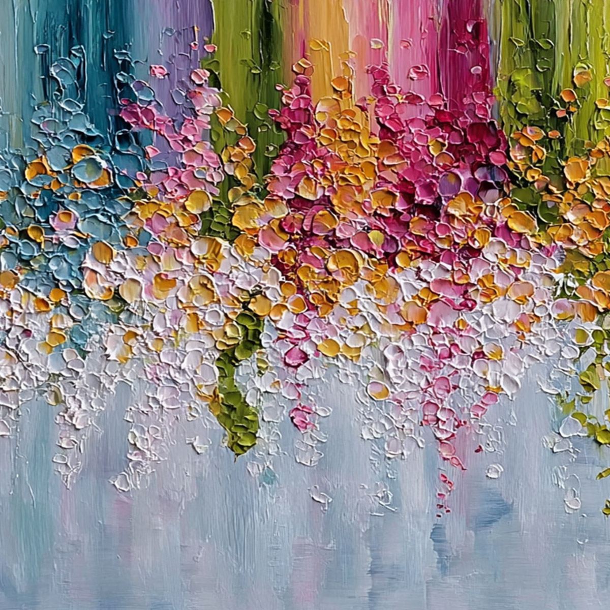 Petal Rain – Floral Impasto Painting, view 3