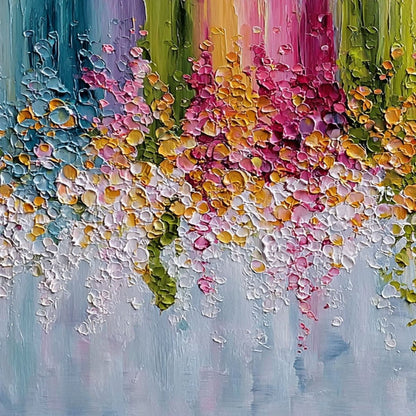Petal Rain – Floral Impasto Painting, view 3