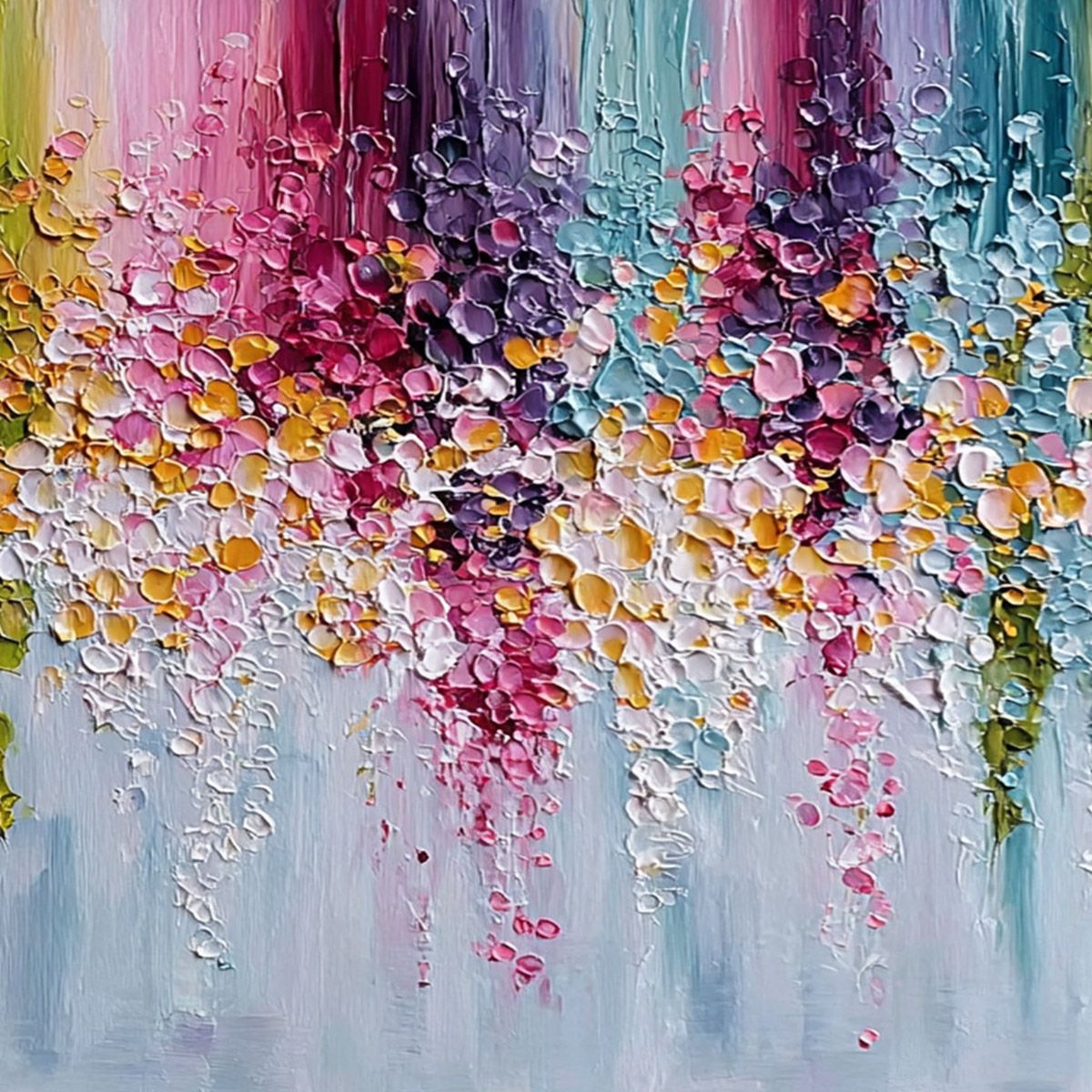 Petal Rain – Floral Impasto Painting, view 5