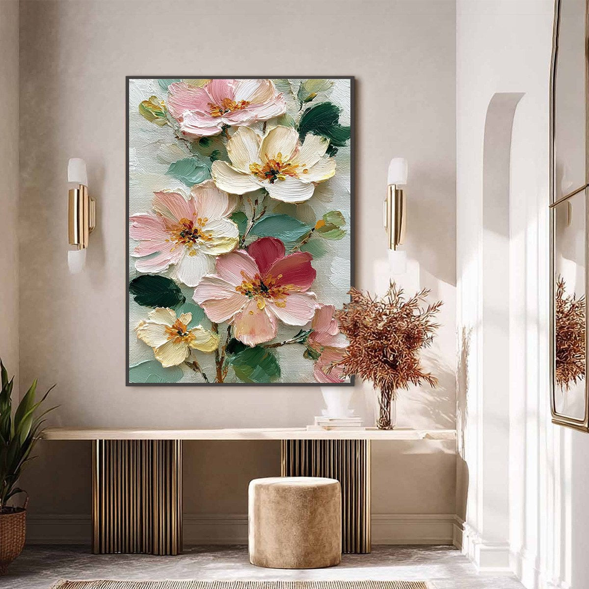 Petal Serenade – Floral Impasto Oil Painting, view 2
