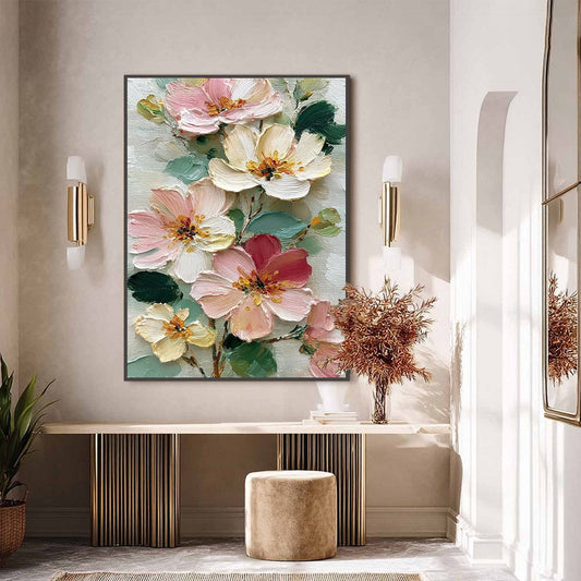 Petal Serenade – Floral Impasto Oil Painting, view 2