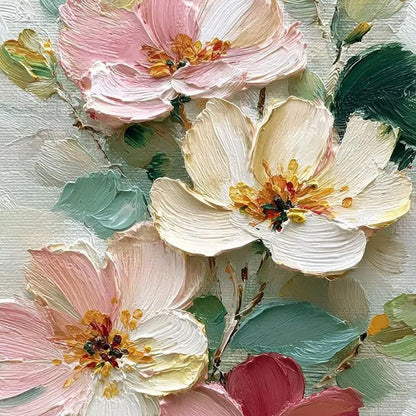 Petal Serenade – Floral Impasto Oil Painting, view 3