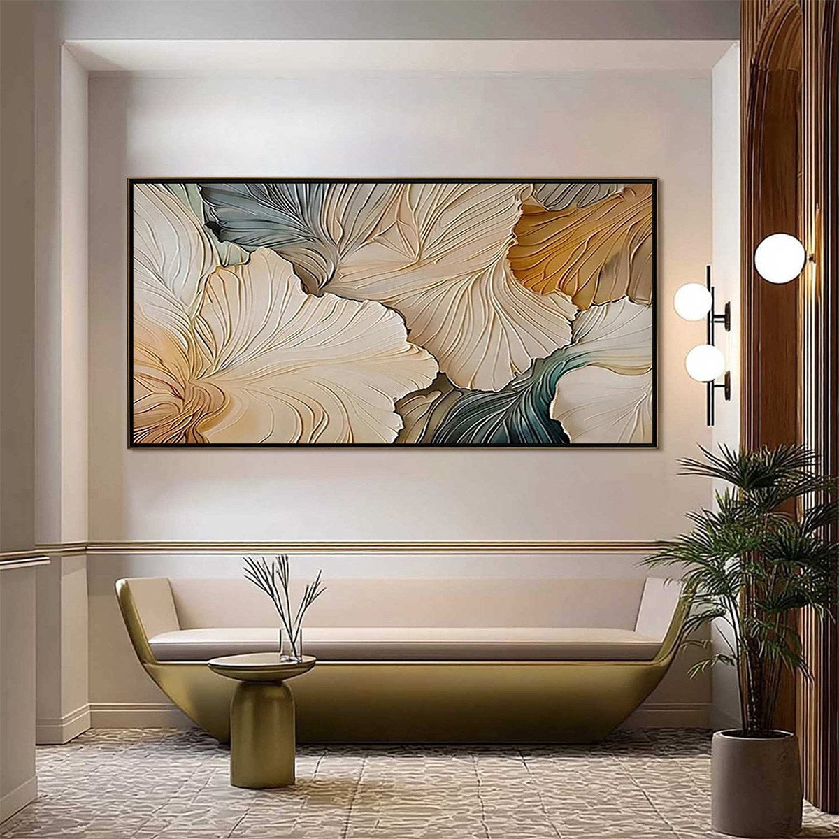 Petal Whispers – Wabi-Sabi Floral Impasto Painting, view 2