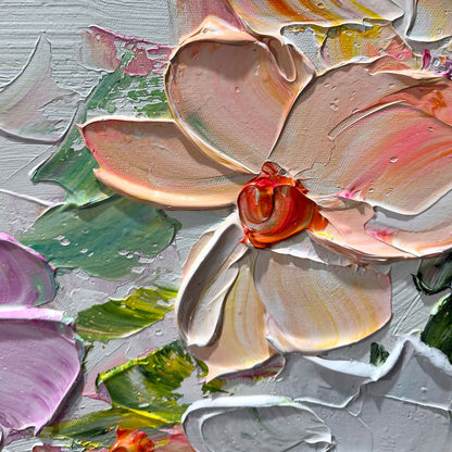 Petal Rain – Floral Impasto Painting, view 4