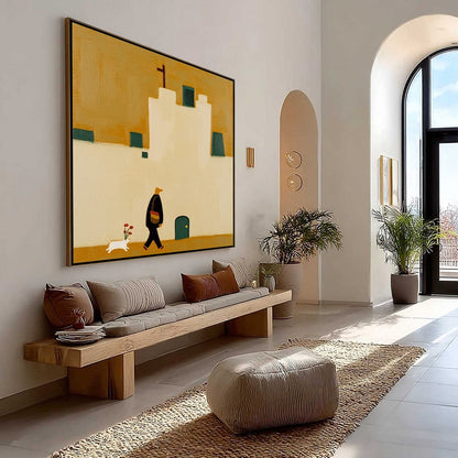 Minimalist Figurative Oil Painting – Pilgrim'S Path
