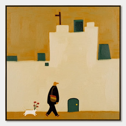 Pilgrim'S Path – Minimalist Figurative Oil Painting, view 1