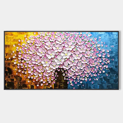 Pink Blossom Dream – Floral Impasto Painting, view 1