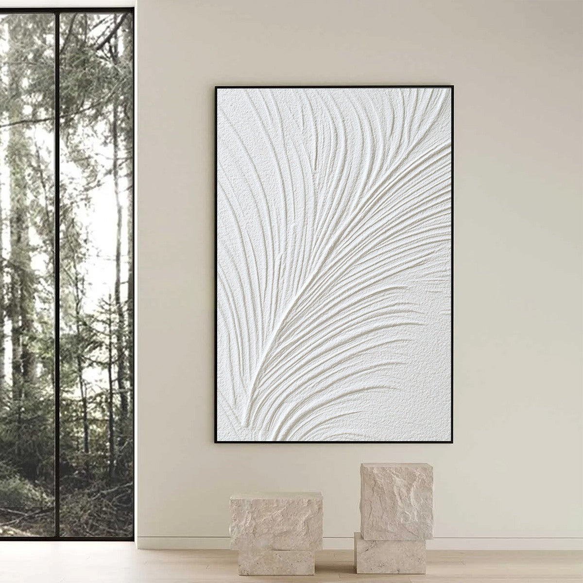 Wabi-Sabi Bird Textured Acrylic Painting – Plume