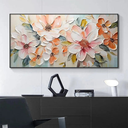 Peach Blossom – Floral Impasto Painting, view 2