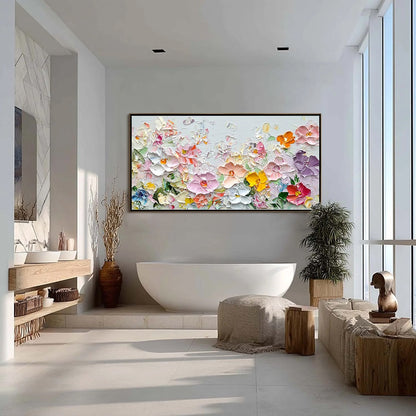 Petal Rain – Floral Impasto Painting, view 2