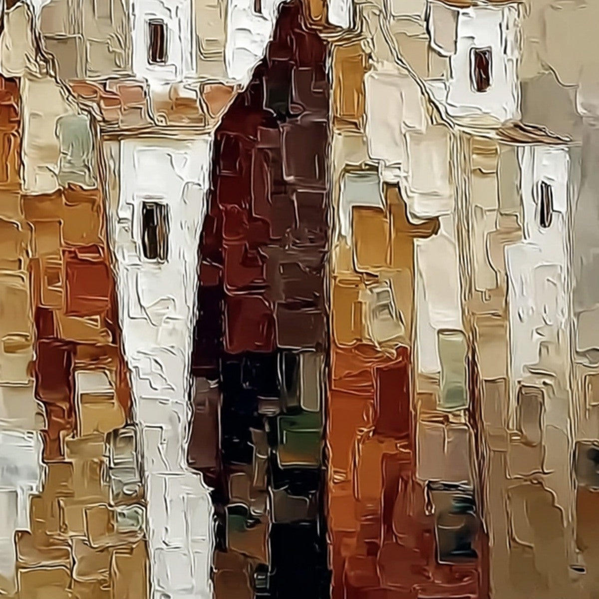 Pueblo Vigilantes – Figurative Impasto Oil Painting, view 3
